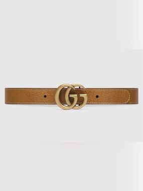 NWT Gucci Kids GG Brown Leather Belt Size L Unisex